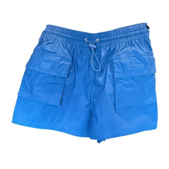 BP Women's Blue Elastic Waist Drawstring  Cargo Shorts Size Small - Picture 1 of 7